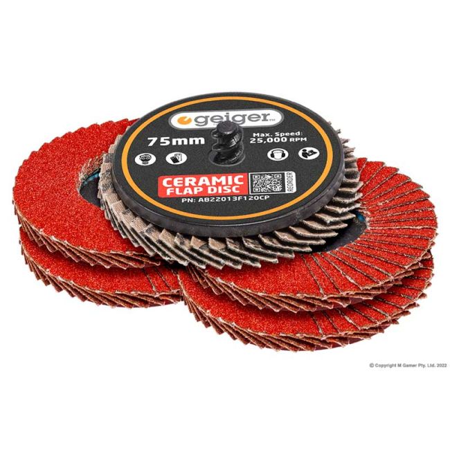 Geiger 3" Quick-Lock Ceramic Flap Disc Pack - 40 Grit AB22013F40CP