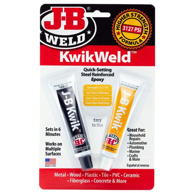 J-B Weld KwikWeld Adhesive 2oz 2 Part Epoxy Cold Weld Sets In 6 Minutes 8276