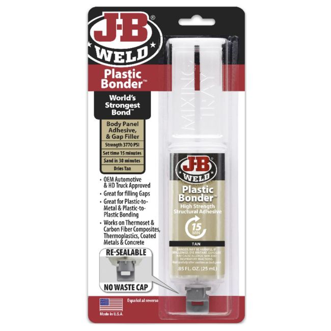 J-B Weld PlasticWeld Adhesive Syringe 25ml 2 Part 1:1 Mixing Ratio 50132