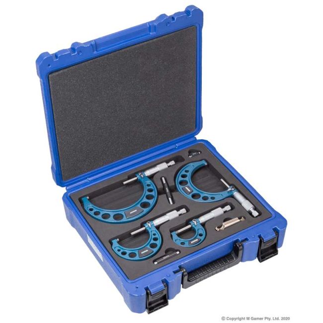 Accud 100mm Metric Outside Micrometer 4 Piece Set AC-321-004-04