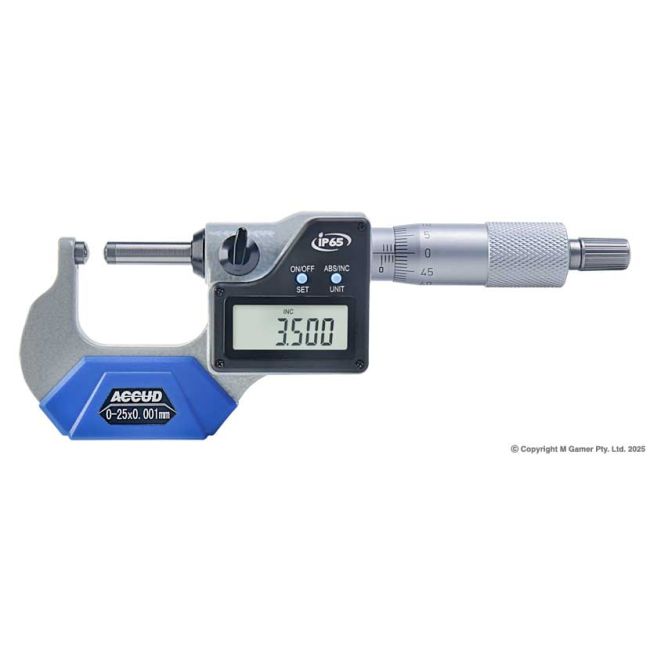 Accud 25MM Digital Spherical Anvil Micrometer AC-331-001-01