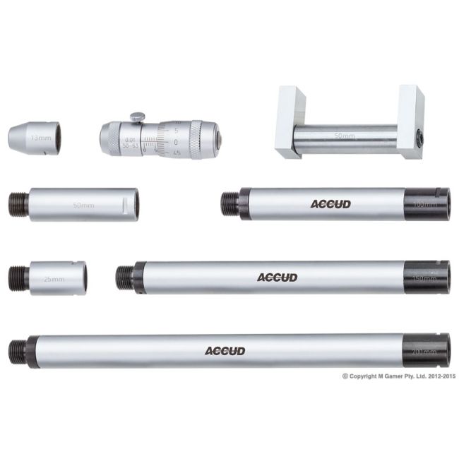 Accud 50-300mm Metric Tubular Inside Micrometer Set AC-352-012-01