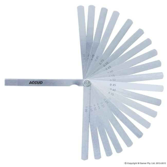 Accud 150mm Feeler Gauge 20 Leave Set AC-913-100-20