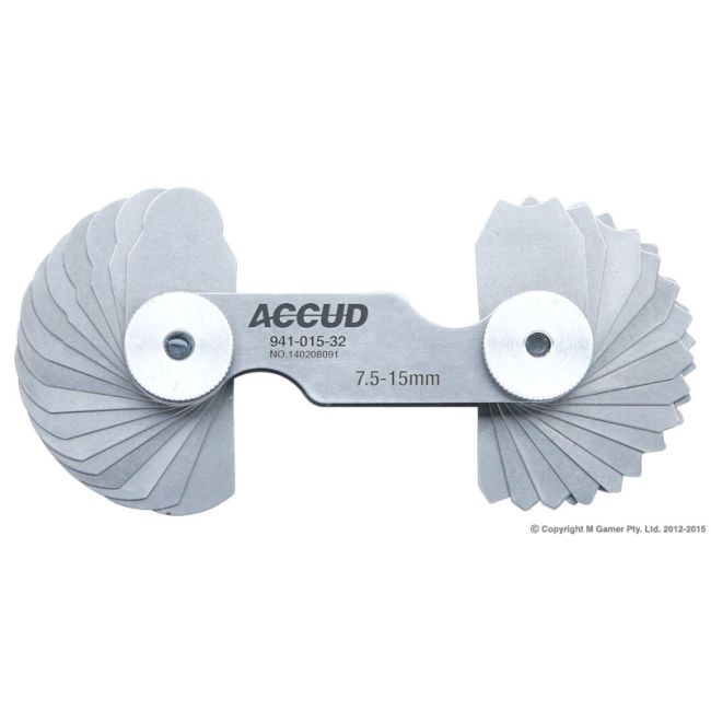 Accud 7.5-15mm Radius Gauge AC-941-015-32
