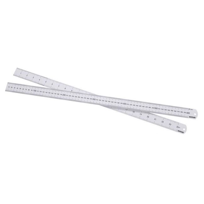 ACCUD Ruler Steel 600mm/24" Dual Scale AC-990-024-11