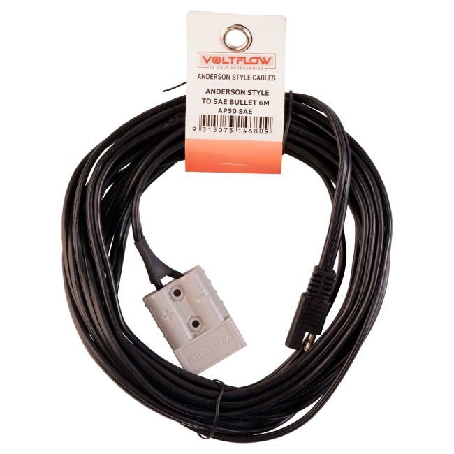 VoltFlow 12V Anderson Style Plug To SAE Bullet Lead 3.5M AP50SAE