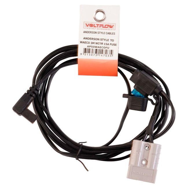 VoltFlow 12V Anderson Style Plug To Waeco Or Dometic Fridge Plug 3M AP50WAECOFU