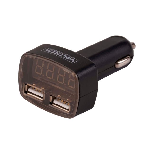 VoltFlow 12V Volt Gauge Accessory Plug Style With Dual USB APUSBV
