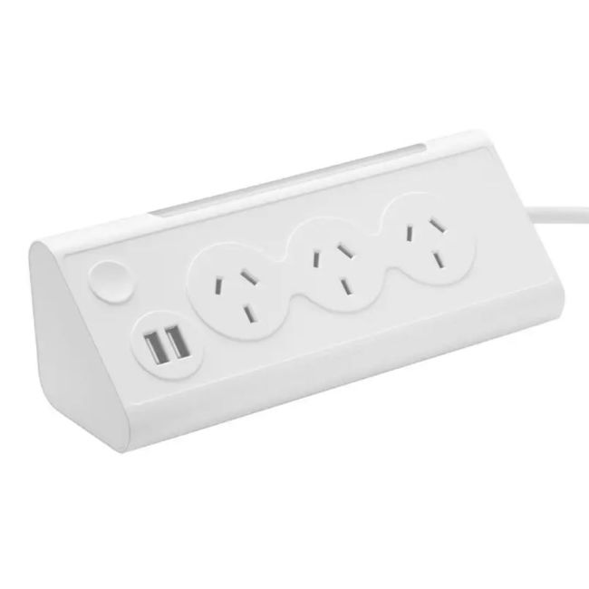 Arlec Powerboard Triable Socket With USBs 2.1A And Light PB3UNL