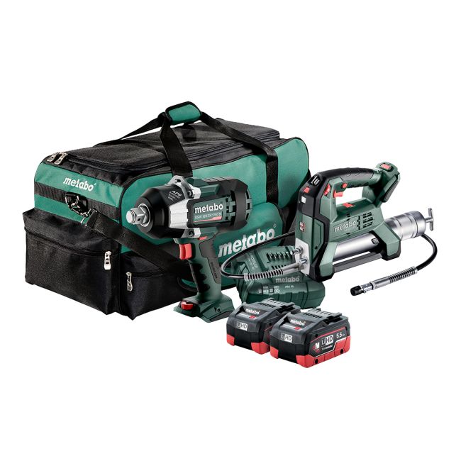 Metabo Cordless Impact Wrench Grease Gun Kit 18v 5.5Ah Li-Ion AU68300850