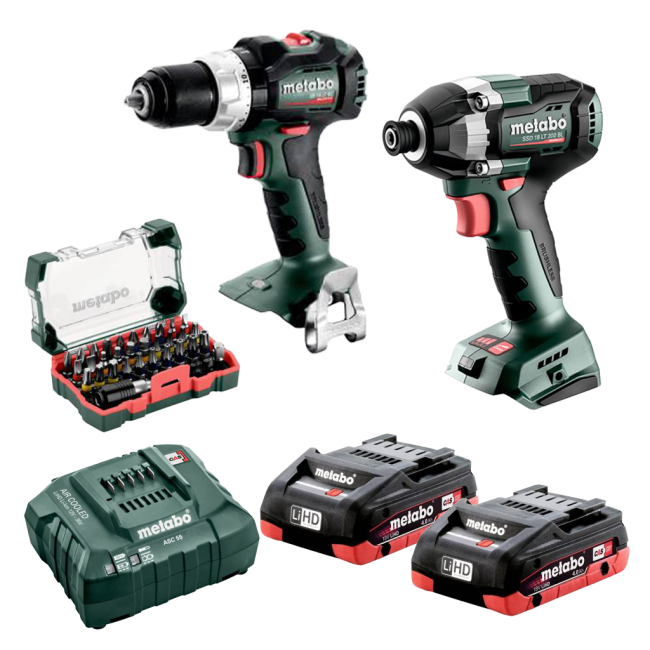 Metabo 18V Li-ion Cordless 2 Piece Combo Kit W/32PC Bit Set AU68207440