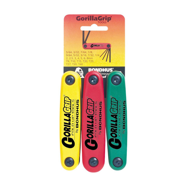 Bondhus 24 PC Hex Gorillagrip Fold Up 3 Pk BD12533