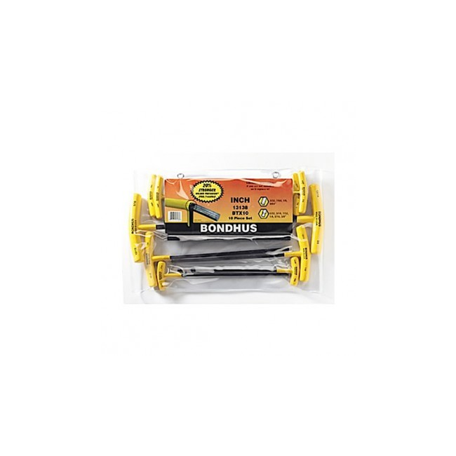 Bondhus 10 PC Ball/Hex T-Handle 3/32-3/8" Pouch BD13138