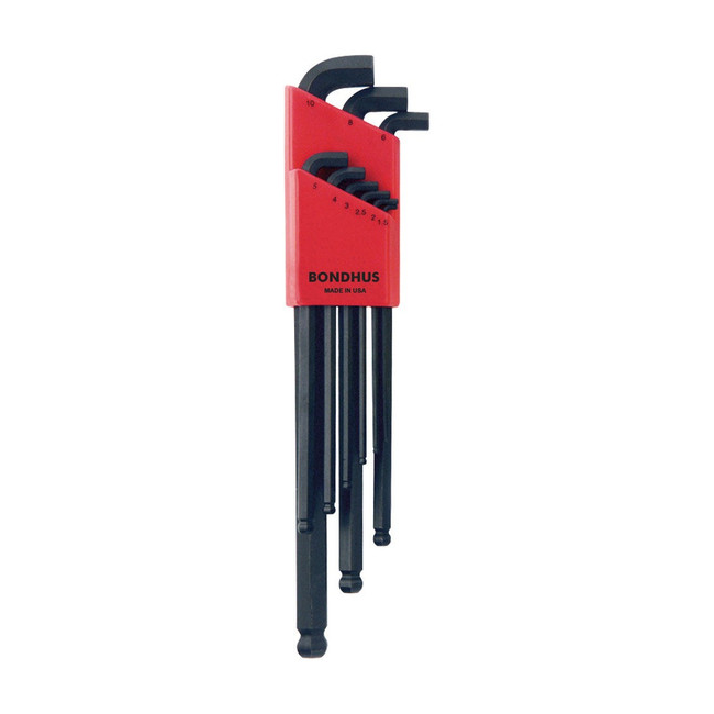 Bondhus 9 PC Stubby Ball End L-WR 1.5-10MM BD16599