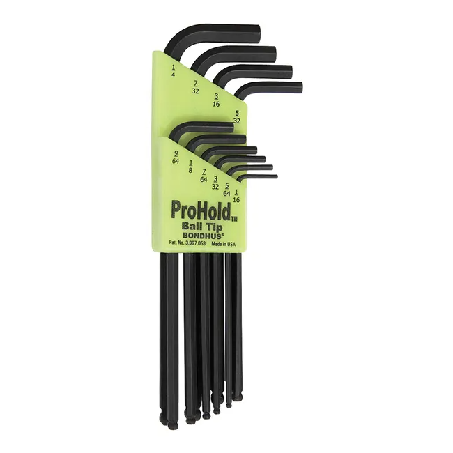 Bondhus 10 PC Pro-Hold Ball End L-WR 1/16-1/4" BD74938