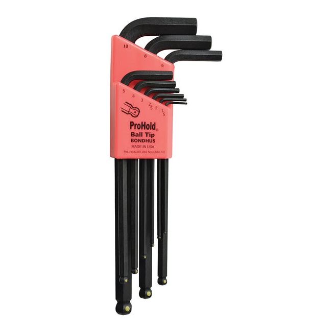 Bondhus 9 PC Pro-Hold Ball End L-WR 1.5-10MM BD74999