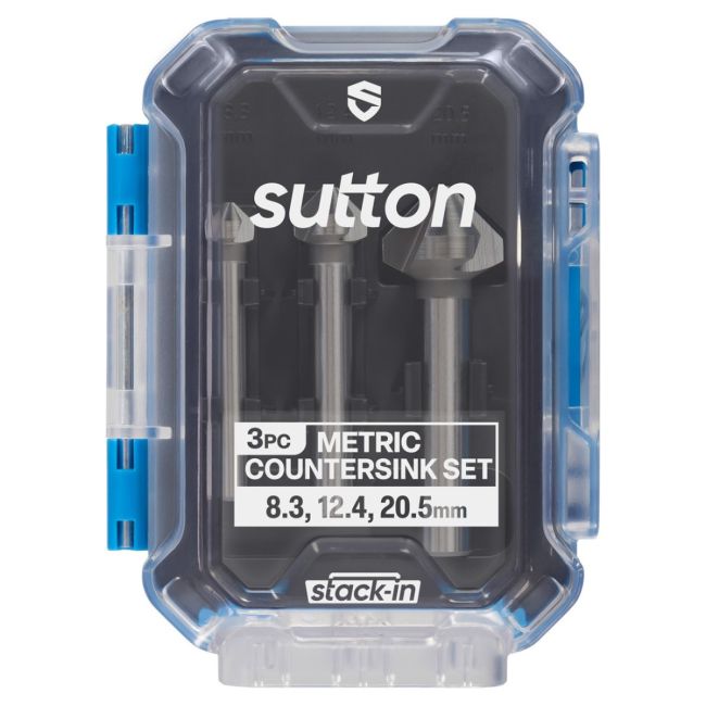 Sutton 3PC HSS Countersink Set 3-Flute 8.3-20.5MM C201S03A