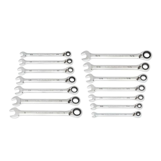 Gearwrench 14PC 90-Tooth 12 Point SAE Reversible Ratcheting Wrench Set 86661