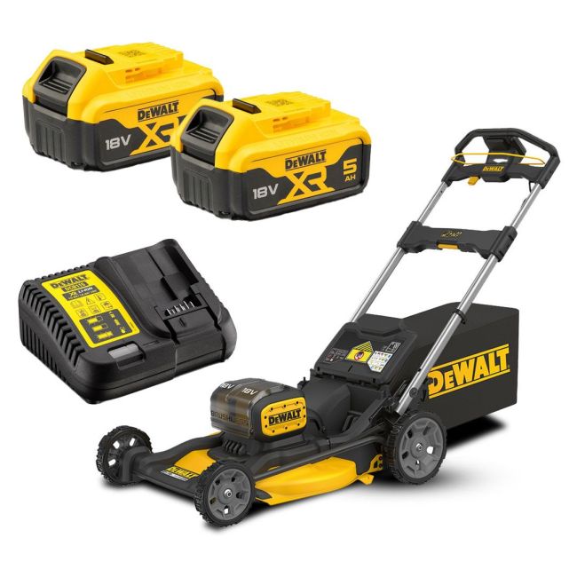 DeWALT 2x18V XR 21" Li-Ion Brushless Cordless Push Mower - 5Ah Kit DCMWP134P2-XE