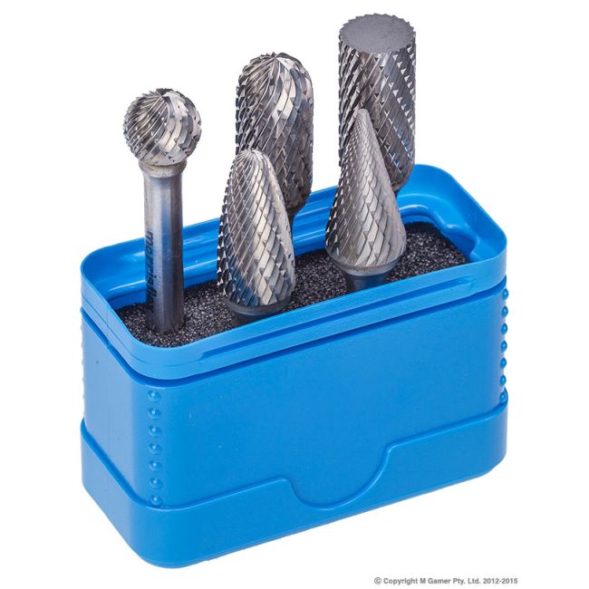 Morrisflex 1/2" Head Carbide Burr Piece 5 Piece Set CBSET5