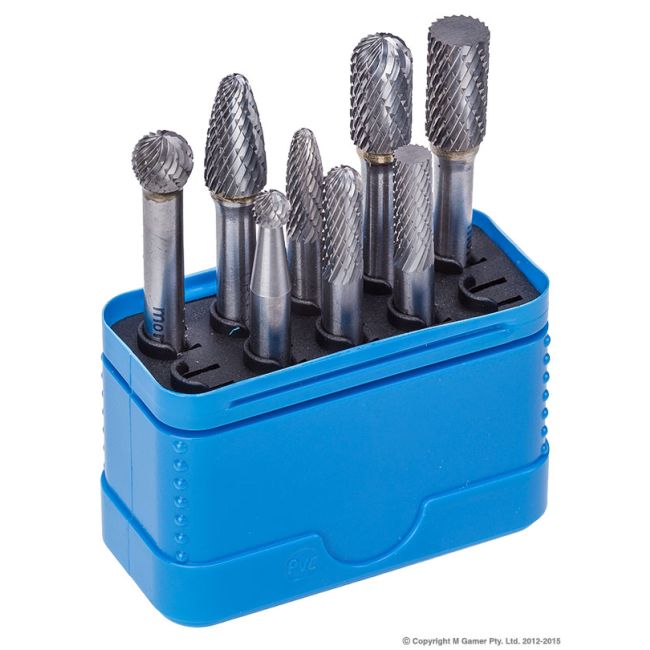 Morrisflex 1/4" & 3/8" Head Carbide Burr 8 Piece Set CBSET8