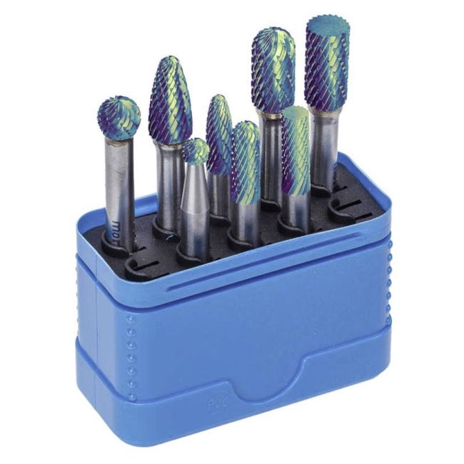 Morrisflex CBSET8NG6C Carbine Steel Burr Set 8 Piece 1/4" & 3/8" Head NG6 CBSET8NG6C