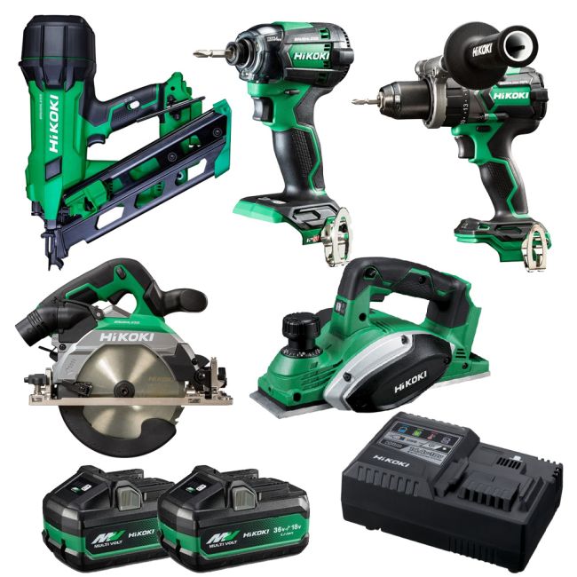 HiKOKI 18V 5 Piece Brushless Carpenter Combo CHIPPYKIT1(HRZ)