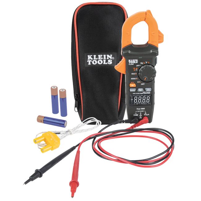 Klein AC/DC Digital Clamp Meter, Auto-Ranging 400 Amp CL390