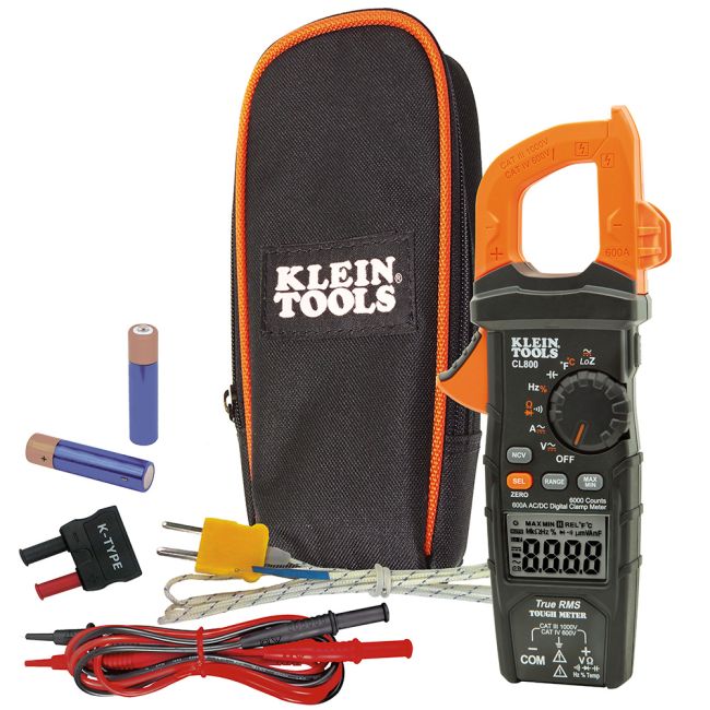 Klein Digital Clamp Meter AC Auto-Range TRMS Low Impedance (LoZ) Auto-Off A-CL800
