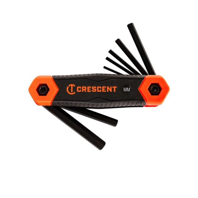 Crescent Hex Key Set 8 Piece Folding METRIC Dual Material CHKFM8