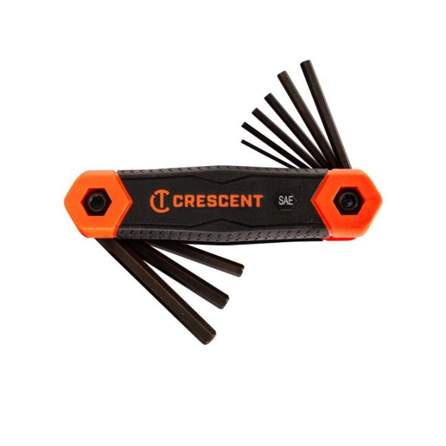 Crescent Hex Key Set 9 Piece Folding SAE CHKFSAE9