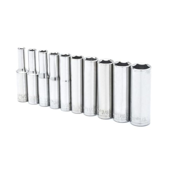 Crescent 10 Pc. 1/4" Drive 6 Point Deep SAE Socket Set CSAS10N
