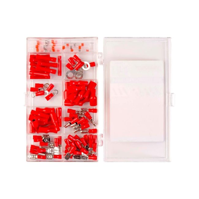 VoltFlow Electrical Terminal & Crimping Kits 90 Piece Red CTK90R