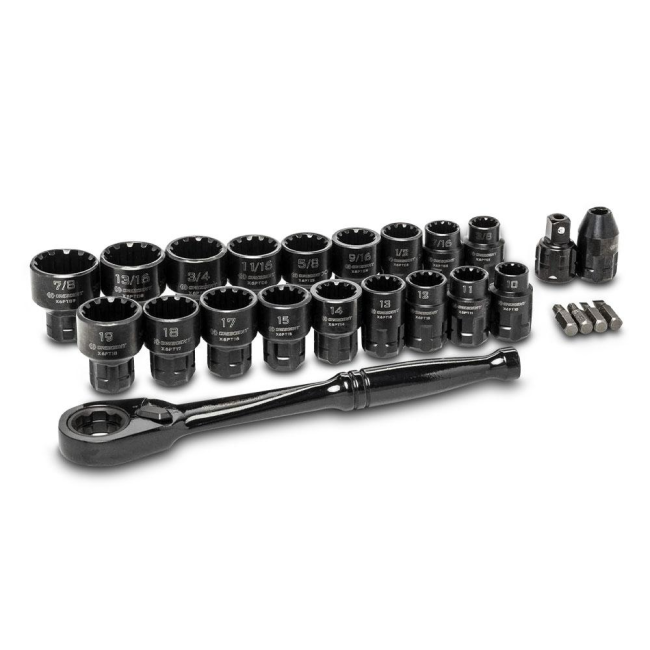 Crescent 25PC 3/8" Drive Pass-Thru X6 Standard Spline Mechanics Tool Set CX6PT25