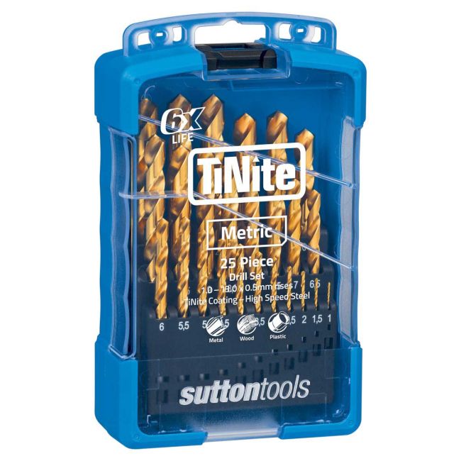 Sutton 25PC TiNite HSS Jobber Drill Bit Sets D103SM3