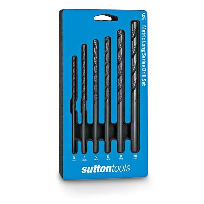 Sutton 6PC 3-10mm Metric HSS-Blue Long-Series Drill Bit Set - BLUE BULLET D1100006