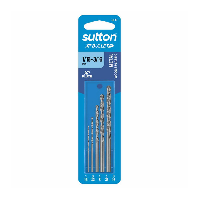 Sutton 5 Piece 1/16-3/8" HSS XP Bullet Drill Bit Set D220SR5B