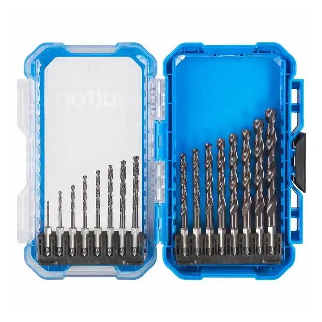 Sutton SUPABIT 2-10mm 1/4-HX HSS Metal Quick-Change Drill Bit Set - 16 Piece D221S16A