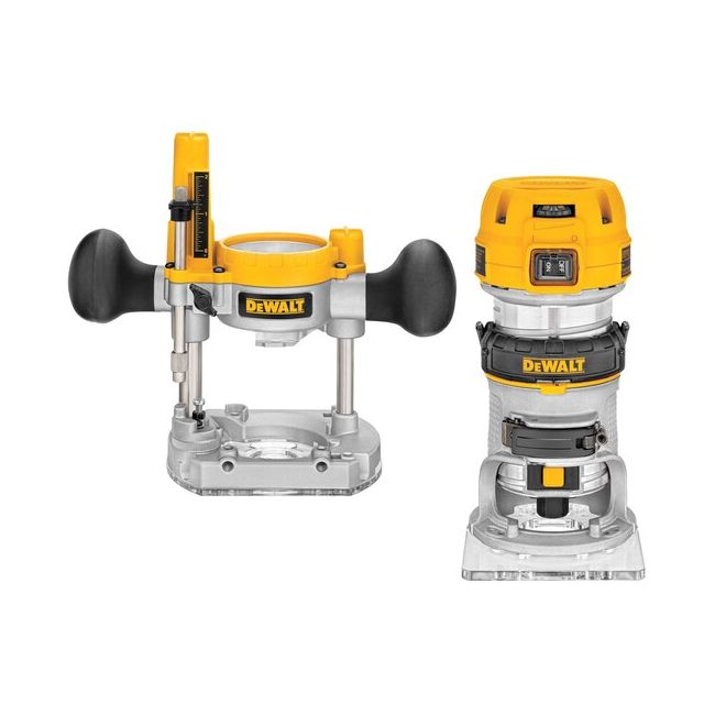 DeWALT 900W 6.35mm (1/4") Premium Plunge & Fixed Base Router Combination D26204K-XE