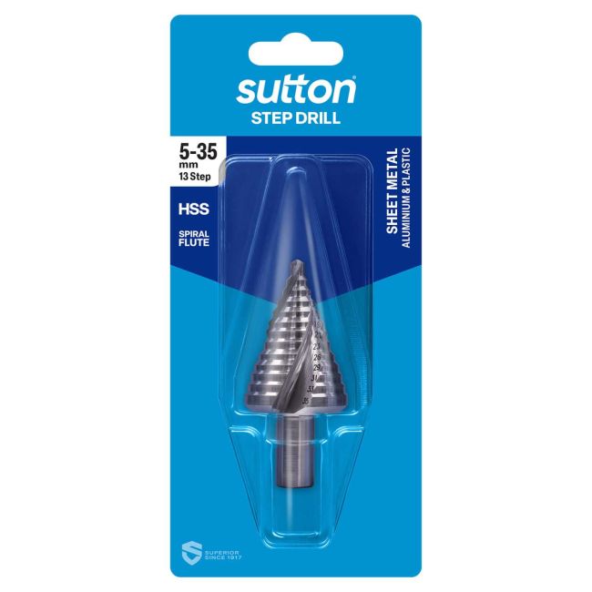 Sutton HSS Step Drill Bit 5-35MM 13-Step D50453513