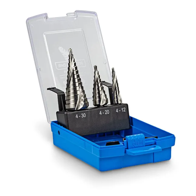 Sutton Spiral Step Drill Set 3 Piece 4-12/20/30MM HSS D504SET3