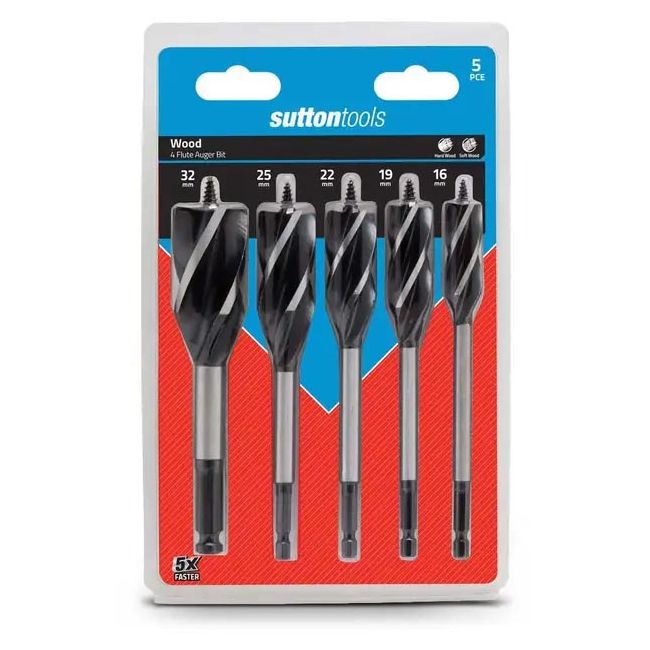 Sutton 16-32mm 4-Flute Auger Bit Set - 5 Piece D5140005