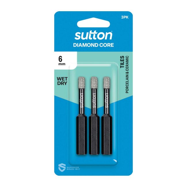 Sutton Diamond Core Drill Bit Set 6-10 3PC D618S3B