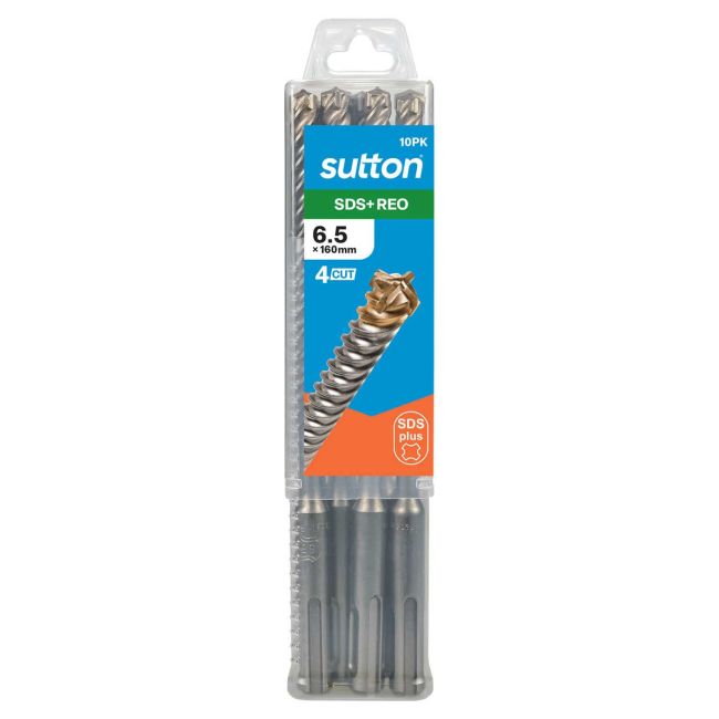 Sutton Masonry Drill Bit SDS+ 4 Cut 6.5x160 10PK D6820650