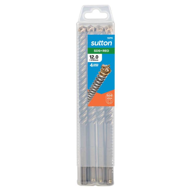 Sutton Masonry Drill Bit SDS+ 4 Cut 12x210 10PK D6831200