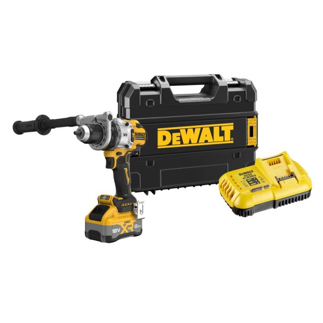 DeWALT 18V XR Brushless 3-Speed Hammer Drill Driver Kit (1 x 8.0Ah) DCD1007WW1T-XE