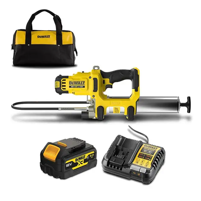 DeWALT 18V XR 5.0Ah Grease Gun Combo Kit DCGG581P1G-XE