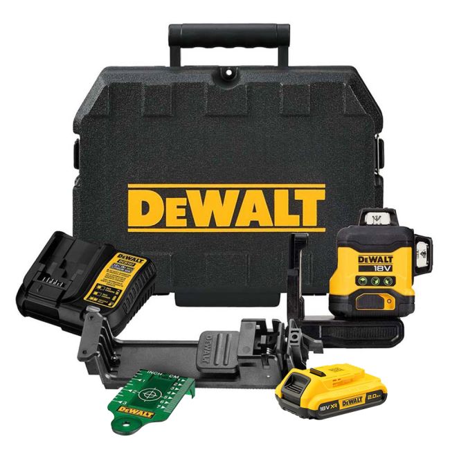 DeWALT 18V XR 3x360 Compact Multi Line Laser Kit Green DCLE34031D1-XE