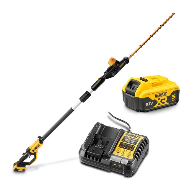 DeWALT 18V 5Ah XR 55cm Pole Hedge Trimmer Combo Kit DCMPH566P1-XE