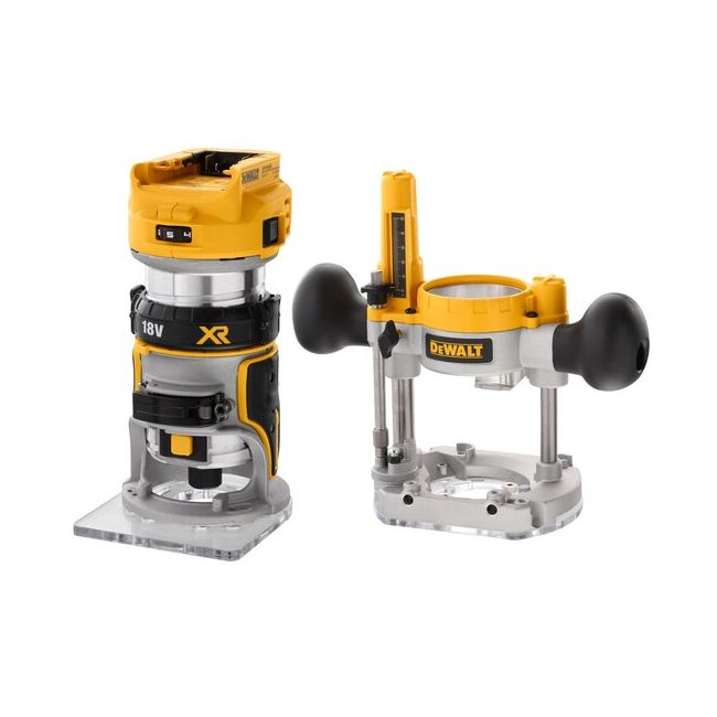 DeWALT 18V XR Li-Ion BRUSHLESS 8mm Router with Plunge Base - Bare Unit DCW604N-XJ